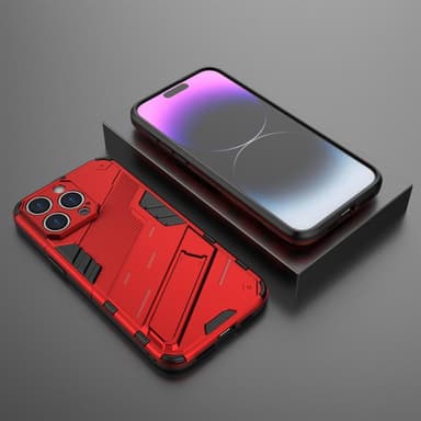 SKALO iPhone 15 Pro Max Armor Hybrid BIBERCAS Skal - Röd