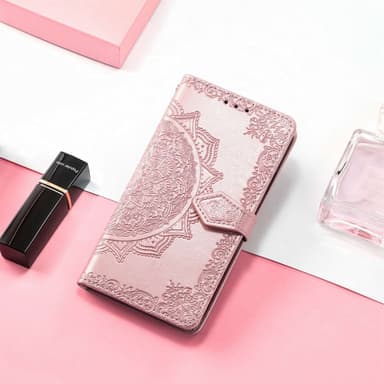 SKALO iPhone 14 Mandala Plånboksfodral - Roséguld