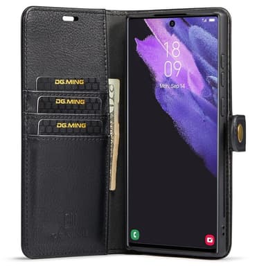 DG MING Samsung S22 Ultra 2-i-1 Magnet Plånboksfodral - Svart