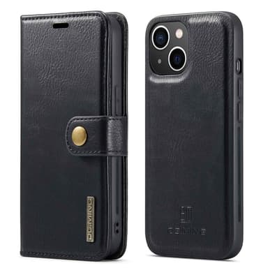 DG MING iPhone 14 2-i-1 Magnet Plånboksfodral - Svart