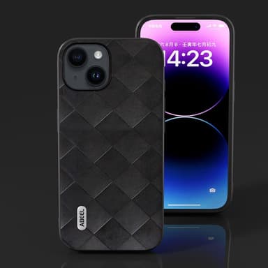 SKALO iPhone 15 ABEEL PU-Läder Skal - Svart