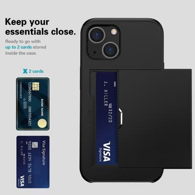 SKALO iPhone 14 Armor Skal Korthållare - Svart