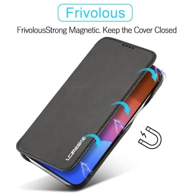 SKALO iPhone 15 Pro LC.IMEEKE Plånboksfodral i PU-Läder - Svart