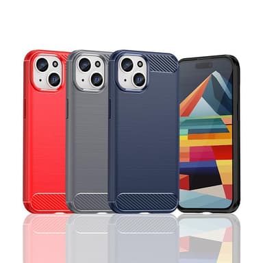 SKALO iPhone 15 Armor Carbon Stöttåligt TPU-skal - Svart