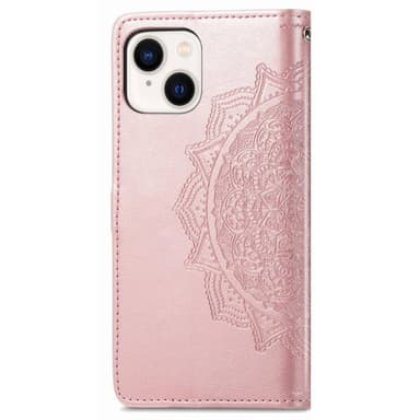 SKALO iPhone 14 Mandala Plånboksfodral - Roséguld