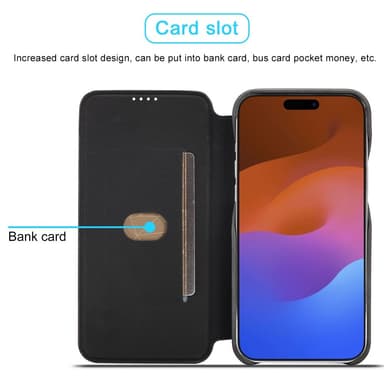 SKALO iPhone 15 Pro LC.IMEEKE Plånboksfodral i PU-Läder - Svart