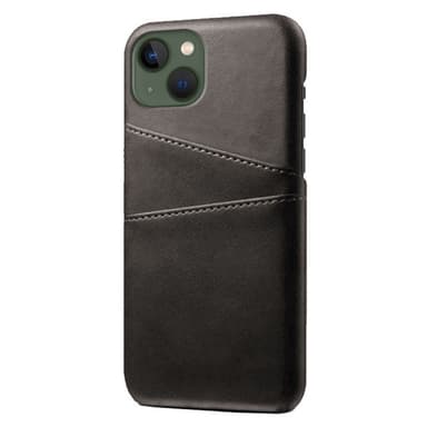 SKALO iPhone 14 PU-Läder Korthållare Skal - Svart