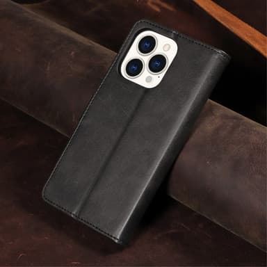 SKALO iPhone 15 Pro Premium Plånboksfodral - Svart
