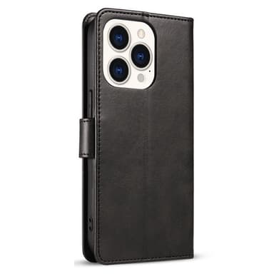 SKALO iPhone 15 Pro Premium Plånboksfodral - Svart