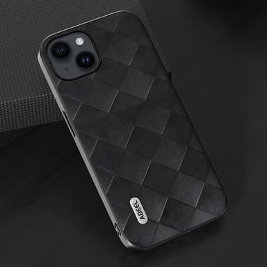 SKALO iPhone 15 ABEEL PU-Läder Skal - Svart