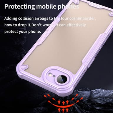 SKALO iPhone 16e Armor Hybrid Frosted Skal - Lila