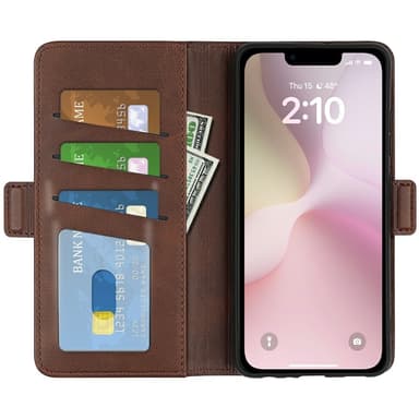 SKALO iPhone 16e Premium ID Plånboksfodral - Brun