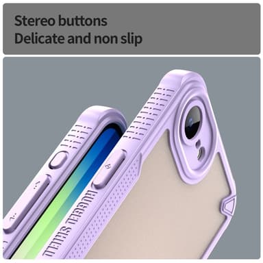 SKALO iPhone 16e Armor Hybrid Frosted Skal - Lila