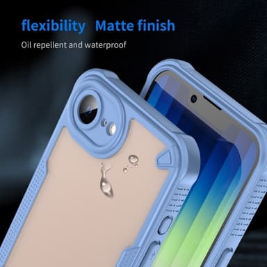 SKALO iPhone 16e Armor Hybrid Frosted Skal - Blå