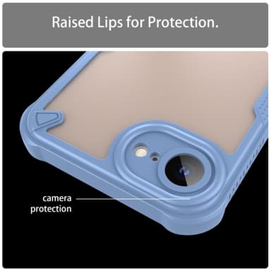 SKALO iPhone 16e Armor Hybrid Frosted Skal - Blå