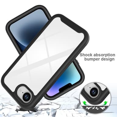 SKALO iPhone 16e Shockproof Clear Hybrid Skal - Svart