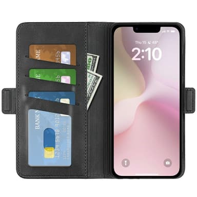 SKALO iPhone 16e Premium ID Plånboksfodral - Svart