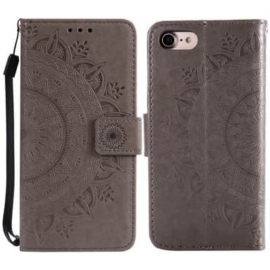 SKALO iPhone 16e Mandala Plånboksfodral - Grå