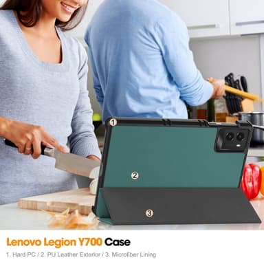 SKALO Lenovo Legion Tab 3rd Gen Trifold Fodral - Grön