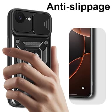 SKALO iPhone 16e Armor Metallring Kameraslider Skal - Blå
