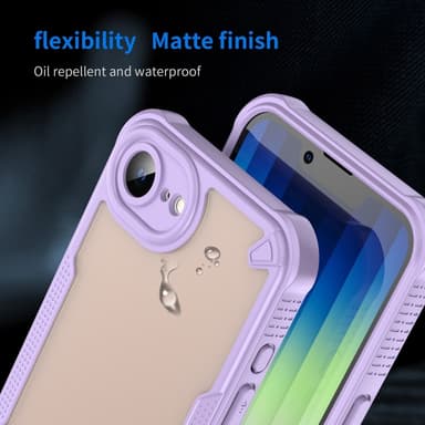 SKALO iPhone 16e Armor Hybrid Frosted Skal - Lila