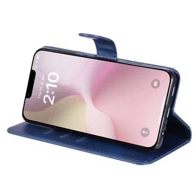 SKALO iPhone 16e Klassisk Dragkedja Plånboksfodral - Blå