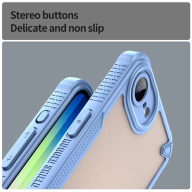 SKALO iPhone 16e Armor Hybrid Frosted Skal - Blå