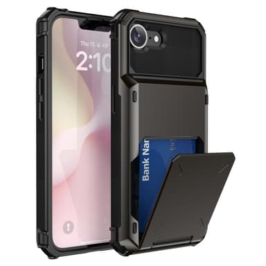 SKALO iPhone 16e Armor Flip Korthållare Skal - Svart