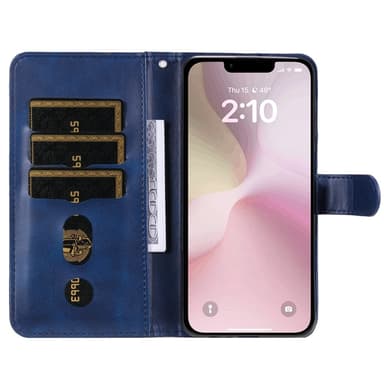 SKALO iPhone 16e Klassisk Dragkedja Plånboksfodral - Blå