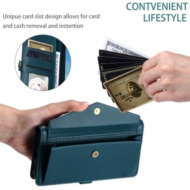 SKALO iPhone 16e PU-Läder Envelope Plånboksfodral - Grön