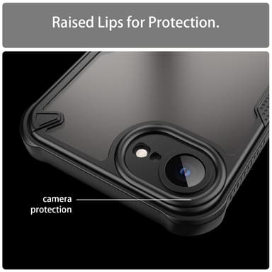 SKALO iPhone 16e Armor Hybrid Frosted Skal - Svart