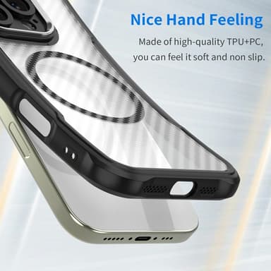 SKALO iPhone 16e Translucent Carbon Skal - Svart