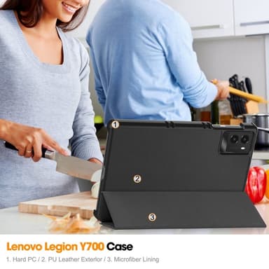 SKALO Lenovo Legion Tab 3rd Gen Trifold Fodral - Svart