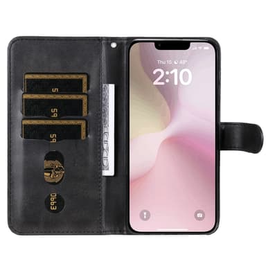SKALO iPhone 16e Klassisk Dragkedja Plånboksfodral - Svart