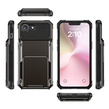 SKALO iPhone 16e Armor Flip Korthållare Skal - Svart