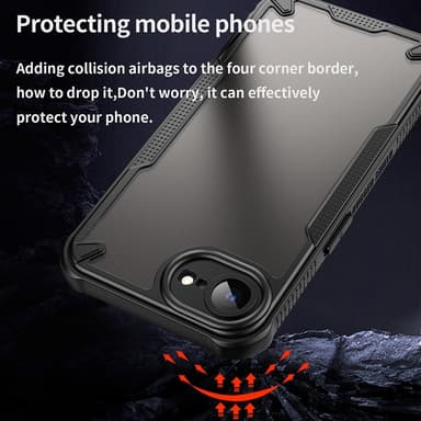 SKALO iPhone 16e Armor Hybrid Frosted Skal - Svart