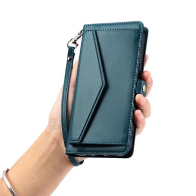 SKALO iPhone 16e PU-Läder Envelope Plånboksfodral - Grön