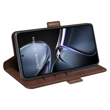 SKALO Asus Zenfone 12 Ultra 5G Premium ID Plånboksfodral - Brun