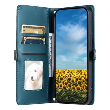 SKALO iPhone 16e PU-Läder Envelope Plånboksfodral - Grön