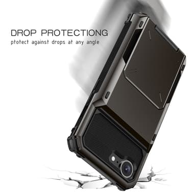 SKALO iPhone 16e Armor Flip Korthållare Skal - Svart