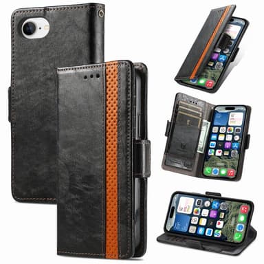 SKALO iPhone 16e CASENEO 002 Premium Plånboksfodral - Svart