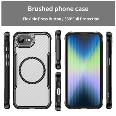 SKALO iPhone 16e Translucent Carbon Skal - Svart