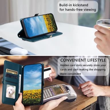 SKALO iPhone 16e PU-Läder Envelope Plånboksfodral - Grön