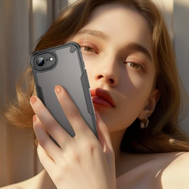 SKALO iPhone 16e Armor Hybrid Frosted Skal - Svart