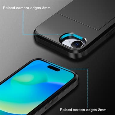 SKALO iPhone 16e Armor Korthållare Skal - Svart
