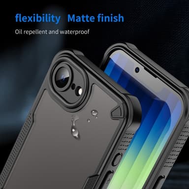 SKALO iPhone 16e Armor Hybrid Frosted Skal - Svart
