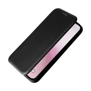 SKALO iPhone 16e Carbon Fiber Plånboksfodral - Svart