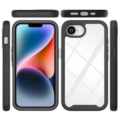 SKALO iPhone 16e Shockproof Clear Hybrid Skal - Lila