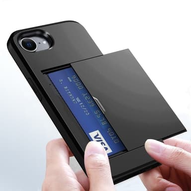 SKALO iPhone 16e Armor Korthållare Skal - Svart