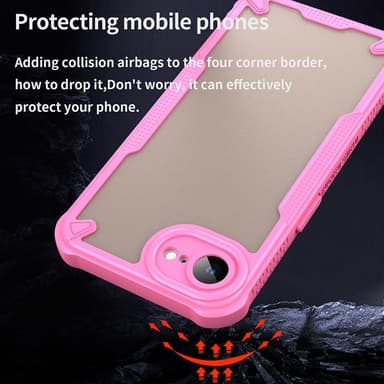 SKALO iPhone 16e Armor Hybrid Frosted Skal - Rosa